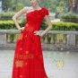 New sexy Prom/Ball/Evening strapless Red WeddingDress Custom Size  voile&satin W002-89