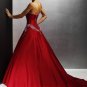 A-Line/Princess Strapless Chapel Train Satin wedding dress for brides Custom Size W002-91