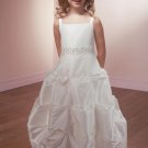 A-line Square Knee-Length Satin Flower Girl Dress Custom Size WG003-2