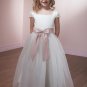 A-line Square Knee-Length Organza Flower Girl Dress Custom Size WG003-8