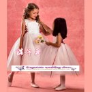 A-line Jewel-neck kness-Length Organza Flower Girl Dress Custom Size WG004-26