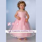 A-line Spagetti Straps kness-Length Organza Flower Girl Dress Custom Size WG004-39