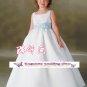 A-line Square-neck tea-Length Organza Flower Girl Dress Custom Size WG004-40