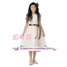 A-line Around-neck kness-Length Organza Flower Girl Dress Custom Size WG004-42