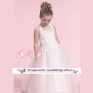 A-line Halter top tea-Length Organza Flower Girl Dress Custom Size WG004-49
