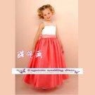 A-line Around-neck kness-Length Organza Flower Girl Dress Custom Size WG004-83
