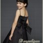 A-line Spagetti straps kness-length Organza Flower girls Dress Custom Size WG005-18