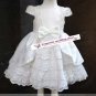 A-line Round-neck kness-Length white satin&organza Flower Girl Dress WG007-5