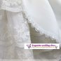 A-line Round-neck kness-Length white satin&organza Flower Girl Dress WG007-5