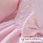 A-line Round-neck kness-Length pink satin&organza Flower Girl Dress WG007-7