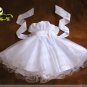 A-line spagetti straps kness-Length white organza Flower Girl Dress WG007-10