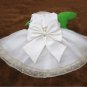 A-line spagetti straps kness-Length white organza Flower Girl Dress WG007-11