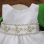 A-line spagetti straps kness-Length white organza Flower Girl Dress WG007-11