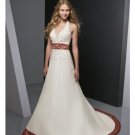 A-Line/Princess Halter Top Cathedral Train Satin wedding dress for brides 2010 style(WDE0110)