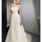 A-Line/Princess Strapless Chapel Train Chiffon wedding dress for brides 2010 style(WDE0097)