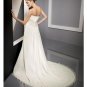 A-Line/Princess Strapless Chapel Train Chiffon wedding dress for brides 2010 style(WDE0097)