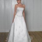 A-Line/Princess Strapless Chapel Train Satin wedding dress for brides 2010 Style(WDS0102)