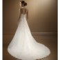 A-Line/Princess Halter Top Chapel Train Satin wedding dress for brides 2010 style(WDE0118)