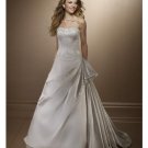 A-Line/Princess Strapless Chapel Train Satin wedding dress for brides 2010 style(WDE0119)