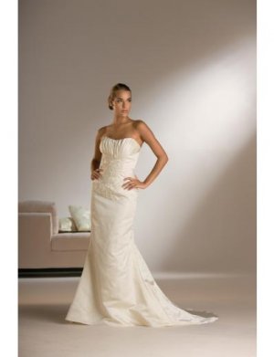 A-Line/Princess Strapless Chapel Train Taffeta wedding dress for brides 2010 Style(WDS0084)