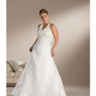 A-Line/Princess Halter Top Sweeping Train Organza wedding dress for brides 2010 Style(WDS0089)