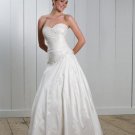 A-Line/Princess Strapless Chapel Train Satin wedding dress for brides 2010 Style(WDS0095)
