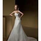 A-Line/Princess Strapless Chapel Train Satin wedding dress for brides 2010 style(WDE0070)