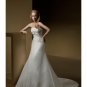 A-Line/Princess Strapless Chapel Train Satin wedding dress for brides 2010 style(WDE0070)