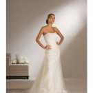 A-Line/Princess Strapless Chapel Train Chiffon wedding dress for brides 2010 Style (WDS0083)