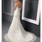 A-Line/Princess Strapless Chapel Train Satin wedding dress for brides 2010 style(WDE0102)