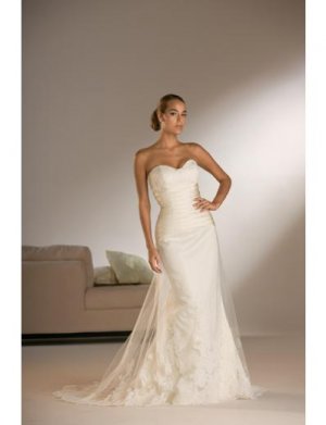 Mermaid Strapless Chapel Train Satin wedding dress for brides 2010 Style (WDS0086)