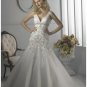 Mermaid V-neck Chapel train Satin wedding dress for brides 2010 style(WD1178)