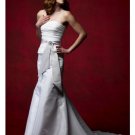 Mermaid Strapless Chapel Train Satin wedding dress(WD92911)