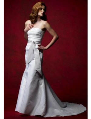 Mermaid Strapless Chapel Train Satin wedding dress(WD92911)