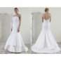 Mermaid Strapless Chapel Train Lace Satin wedding dress(WD0802)