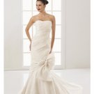 Mermaid Strapless Chapel Train Satin Lace wedding dress for brides 2010 style(WDE0087)