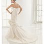 Mermaid Strapless Chapel Train Satin Lace wedding dress for brides 2010 style(WDE0087)