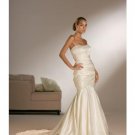 Mermaid Strapless Chapel Train Satin wedding dress for brides 2010 Style (WDS0085)