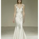 Mermaid V-neck Chapel train Satin wedding dress for brides 2010 style(WDA0553)