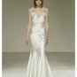 Mermaid V-neck Chapel train Satin wedding dress for brides 2010 style(WDA0553)