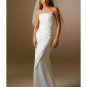 Mermaid Strapless Brush train satin wedding dress for brides 2010 style(WDA1431)