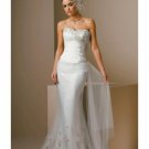 Mermaid Strapless Chapel train tulle wedding dress for brides 2010 style(WDA1432)
