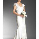 Mermaid V-neck Cocktail Satin wedding dress for brides 2010 style(WDA0687)