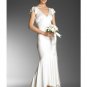 Mermaid V-neck Cocktail Satin wedding dress for brides 2010 style(WDA0687)