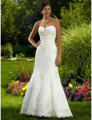 Mermaid Sweetheart Cathedal Train Satin wedding dress (WD25)