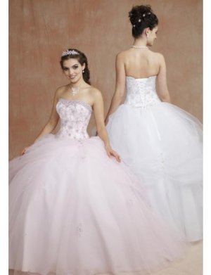 Ball Gown Strapless Floor Length Organza wedding dress for brides 2010 style(WDE0159)