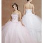 Ball Gown Strapless Floor Length Organza wedding dress for brides 2010 style(WDE0159)