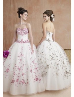 Ball Gown Sweetheart Floor Length Organza wedding dress for brides 2010 style(WDE0161)