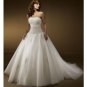 Ball Gown Strapless Cathedral Train Organza wedding dress for brides 2010 style(WDE0128)