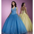 Ball Gown halter top Floor Length Satin wedding dress for brides 2010 style(WDE0168)